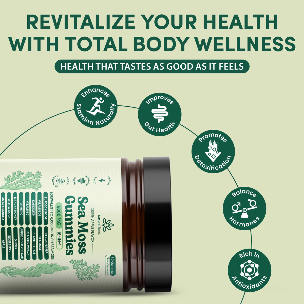 Sea Moss 16-In-1 Gummies To Clear Mucus & Restore Respiratory Health
